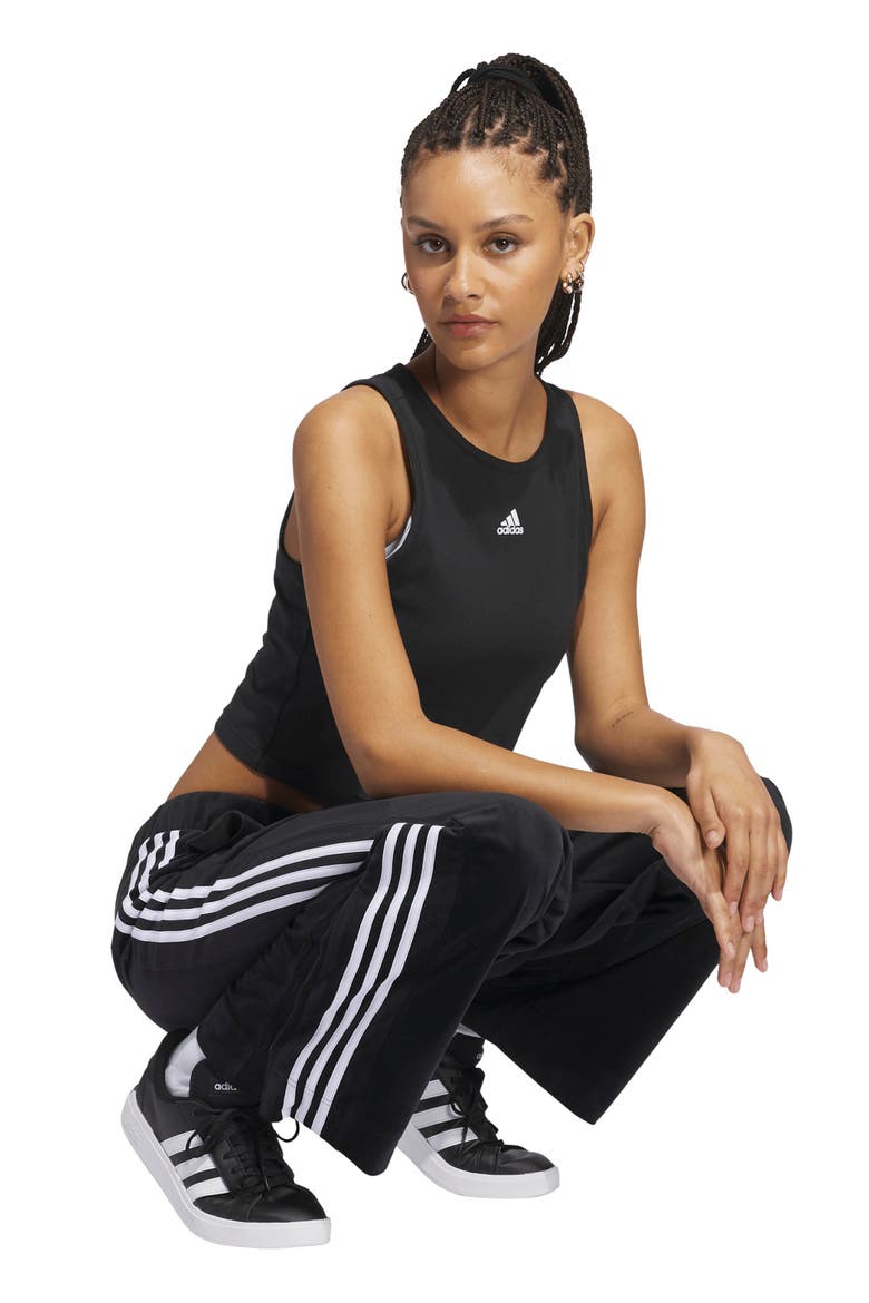 Y2K Glam 3-Stripes Knit Pants, Alternate, color, BLACK