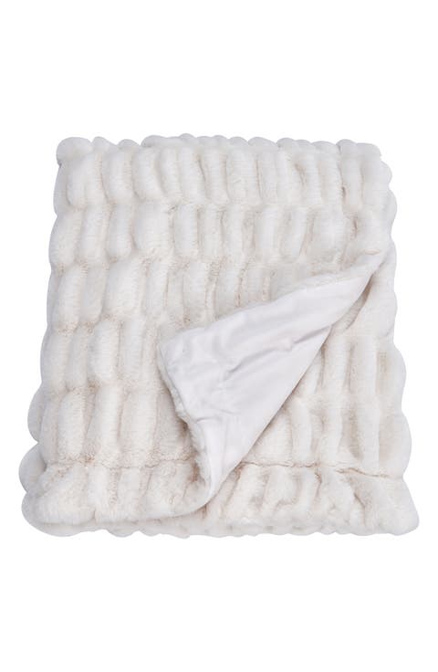 Faux Fur Reversible Throw Blanket
