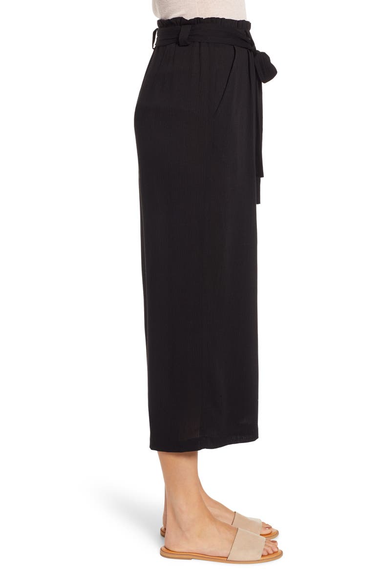 Gibson x Hi Sugarplum! Sedona Wide Leg Ankle Pants (Nordstrom Exclusive), Alternate, color, BLACK