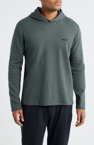 BOSS Waffle Knit Hooded Lounge T-Shirt