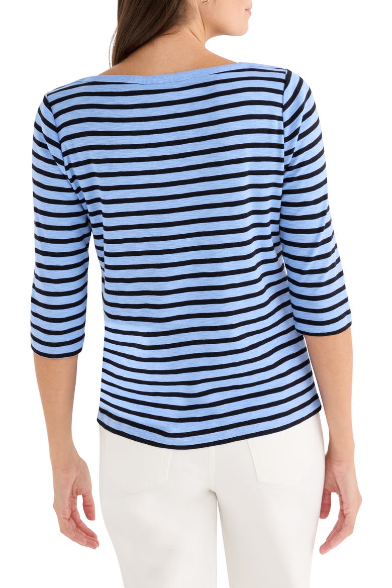 Stripe Boat Neck T-Shirt, Alternate, color, BLUE MULTI