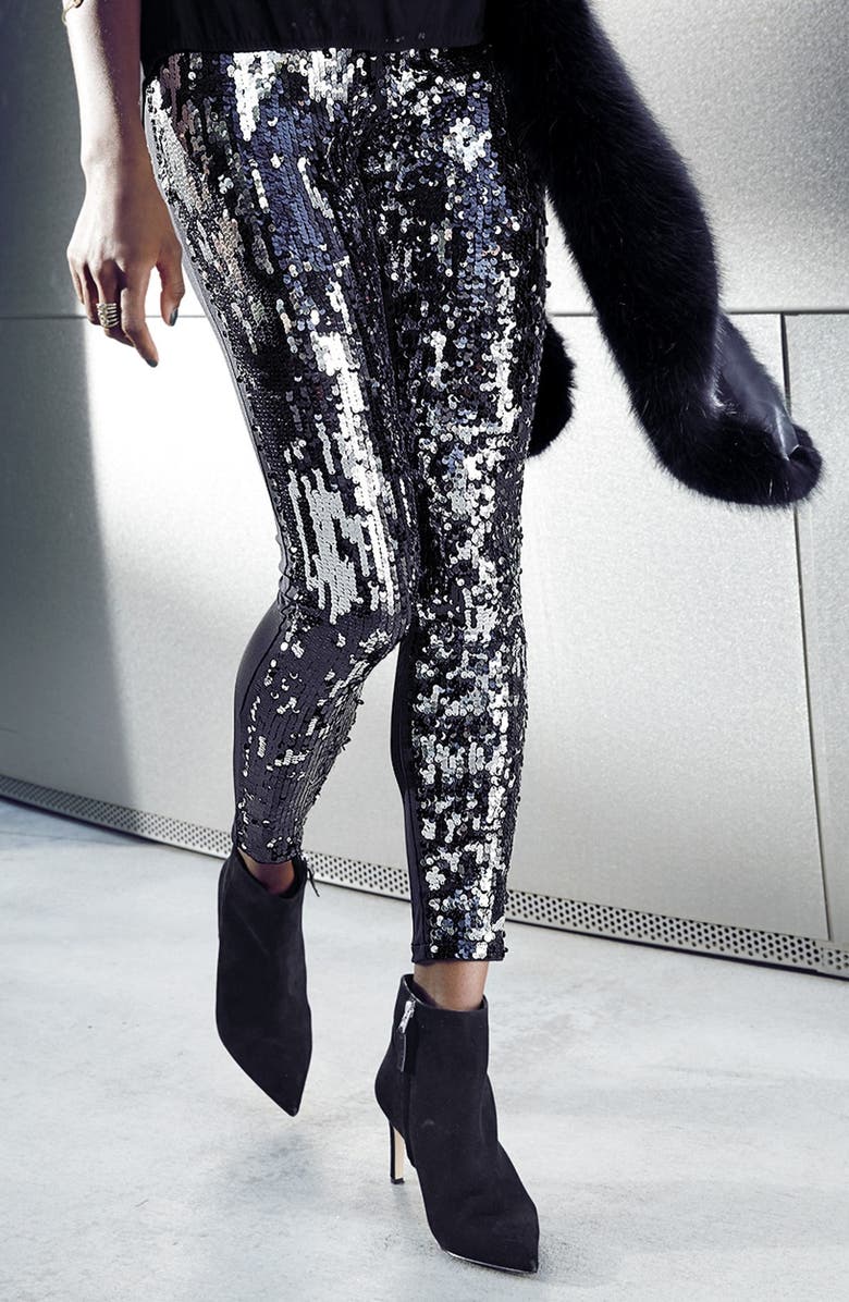 Nordstrom Sequin Front Leggings, Alternate, color,