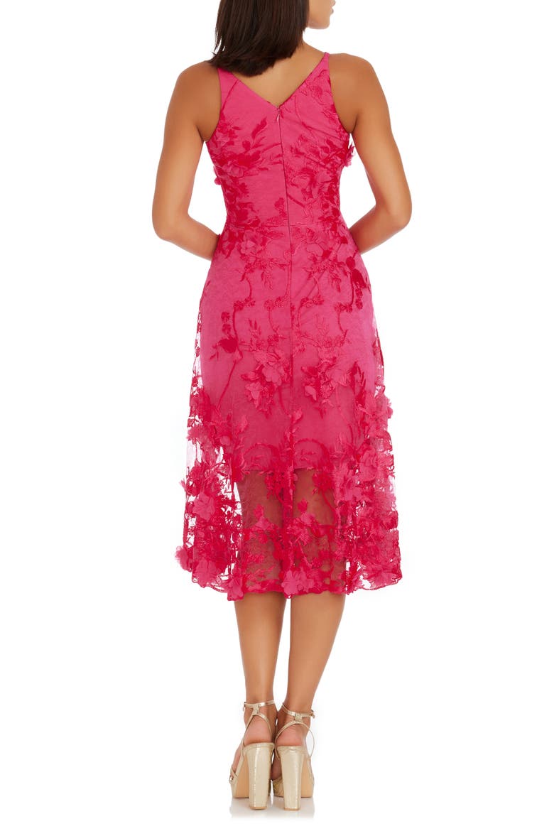 Audrey Embroidered Fit & Flare Dress, Alternate, color, BEGONIA