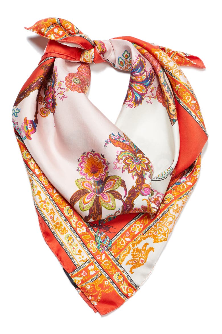 Year of the Dog Square Silk Scarf, Alternate, color, RED MULTI