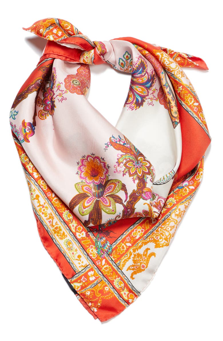 Etro Year of the Dog Square Silk Scarf, Alternate, color, 