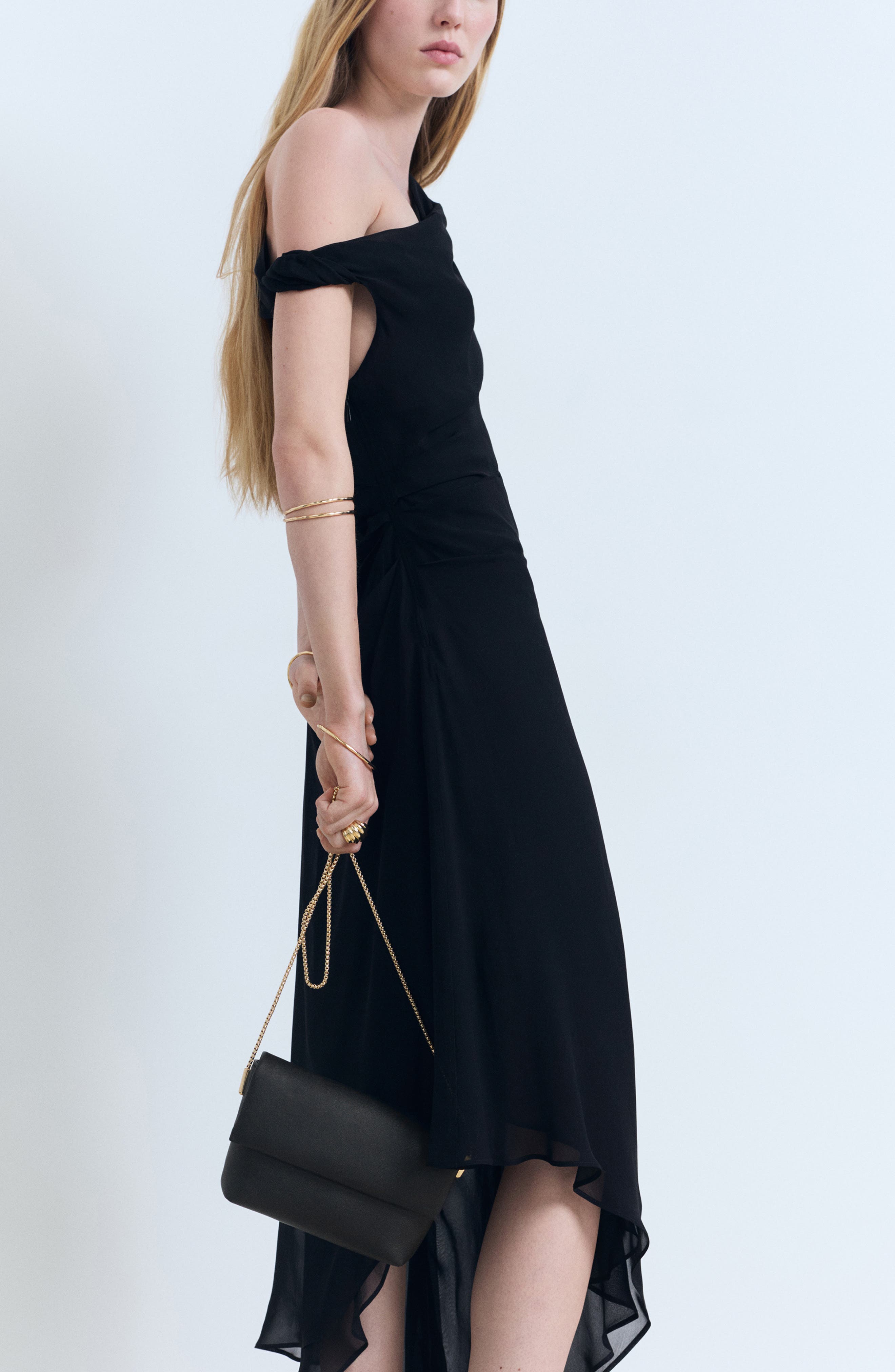 MANGO Faux Leather Crossbody Bag, Alternate, color, Black