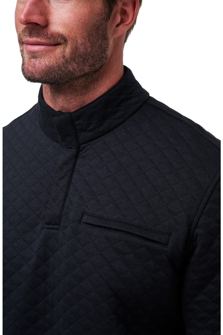 Transatlantic Quilted Henley Pullover, Alternate, color, BLACK