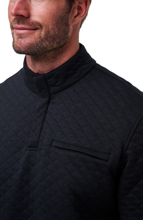 Travismathew Transatlantic Quilted Henley Pullover In Black