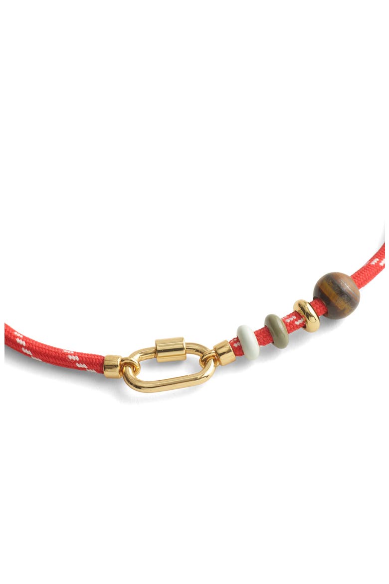Semiprecious Carabiner Paracord Necklace, Alternate, color, CERISE