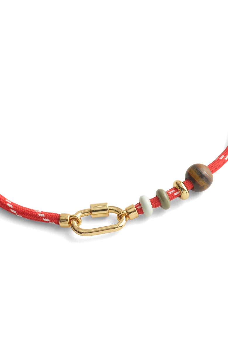 Madewell Semiprecious Carabiner Paracord Necklace, Alternate, color, Cerise