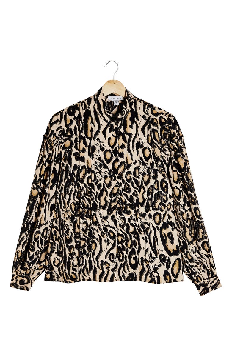 Topshop Animal Print Blouse, Alternate, color,