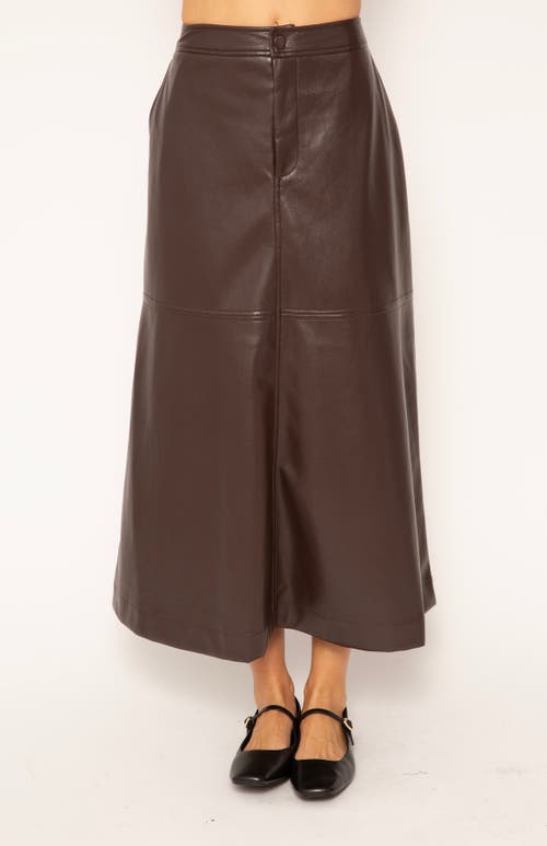 Central Park West Beatrix Vegan Midi Skirt In Chocolate