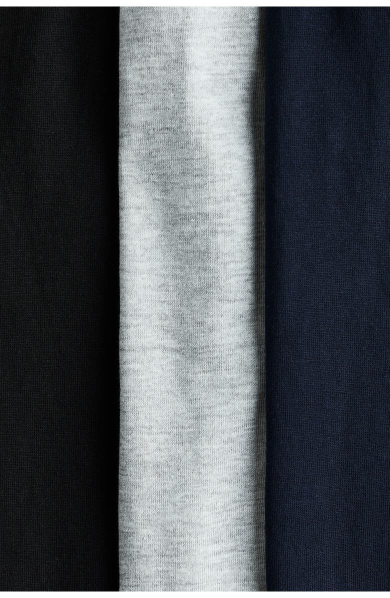 H&M 3-pack Cotton Joggers, Alternate, color, Black/Gray Melange/Navy Blue
