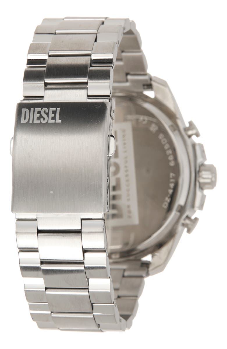 DIESEL<sup>®</sup> Men's Mega Chief Chronograph Bracelet Watch, 51mm, Alternate, color, Silver