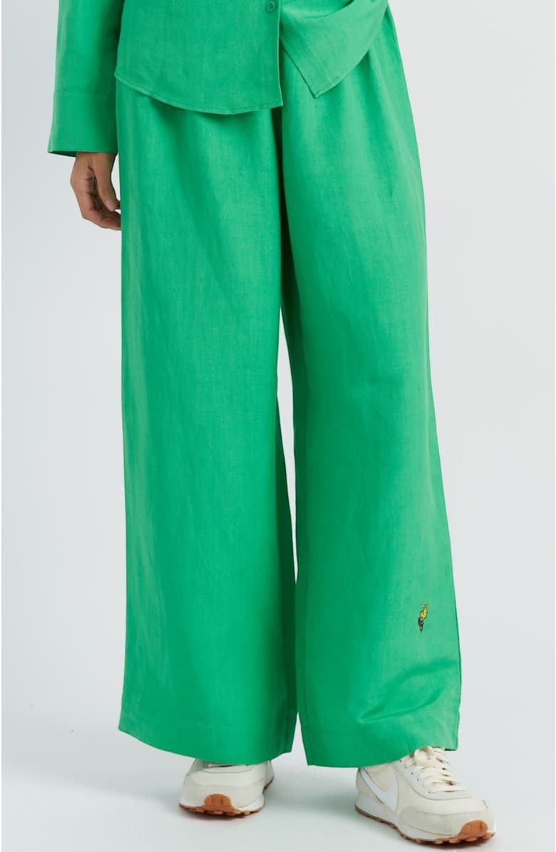 Chinti & Parker Linen-Cotton Peanuts Racquet Club Trousers, Main, color, Green