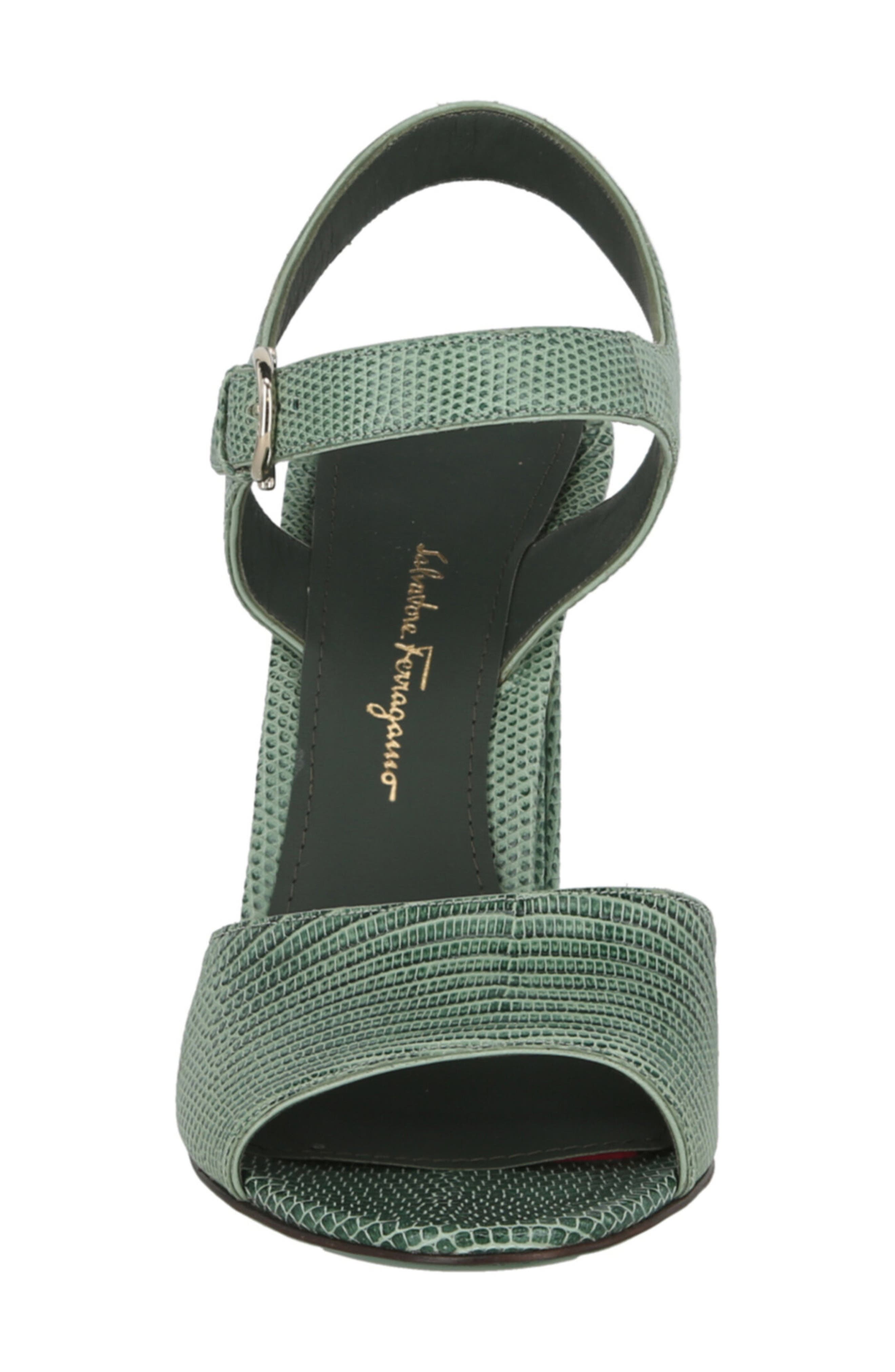FERRAGAMO Aede Snakeskin Embossed Sandal, Alternate, color, Green