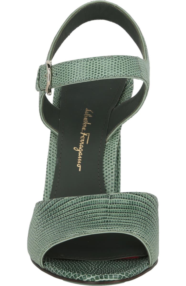 FERRAGAMO Aede Snakeskin Embossed Sandal, Alternate, color, Green
