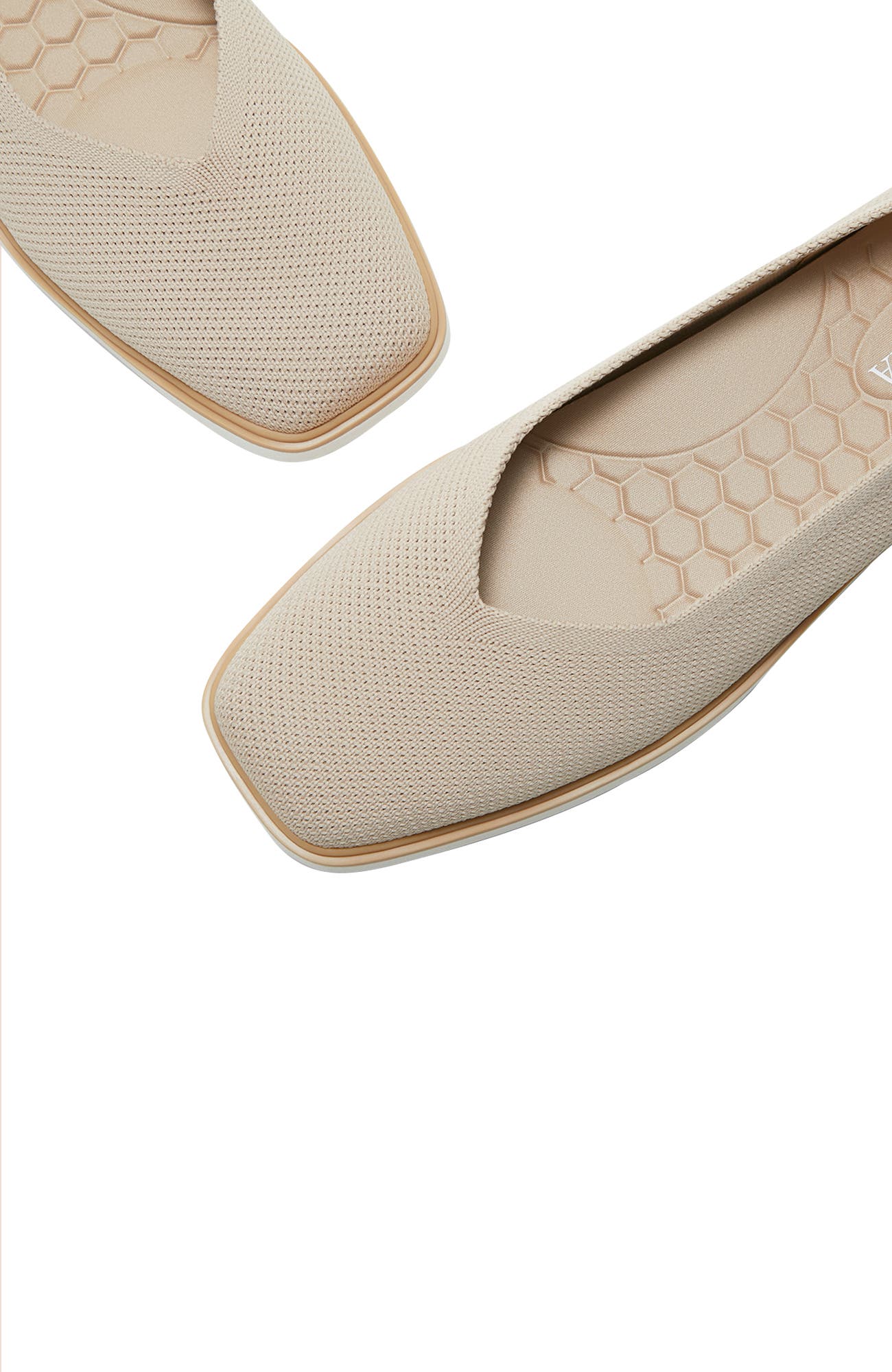 Mabel Square-Toe All-Day Standing Flats, Alternate, color, Almond