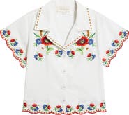 LOVE THE LABEL Vera Embroidered Crop Shirt