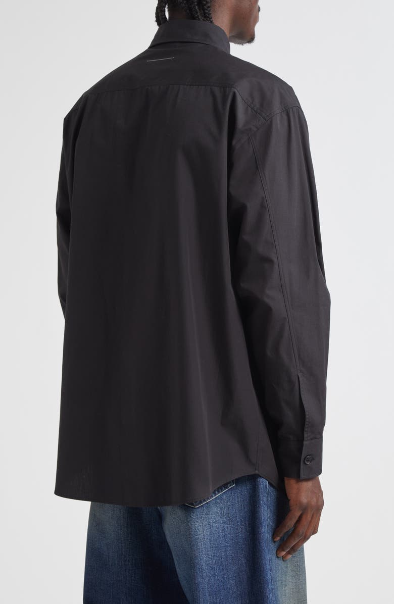 MM6 Maison Margiela Long Sleeve Button-Up Shirt, Alternate, color, Anthracite