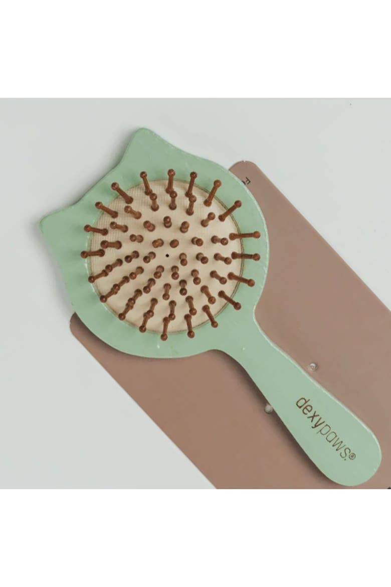 Purrfect Massage Cat Brush, Sage Green, Cat Shaped Comb Head, Pet Care, Alternate, color, Green