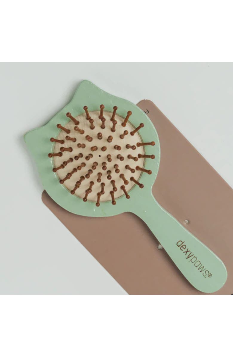 Dexypaws Purrfect Massage Cat Brush, Sage Green, Cat Shaped Comb Head, Pet Care, Alternate, color, Green