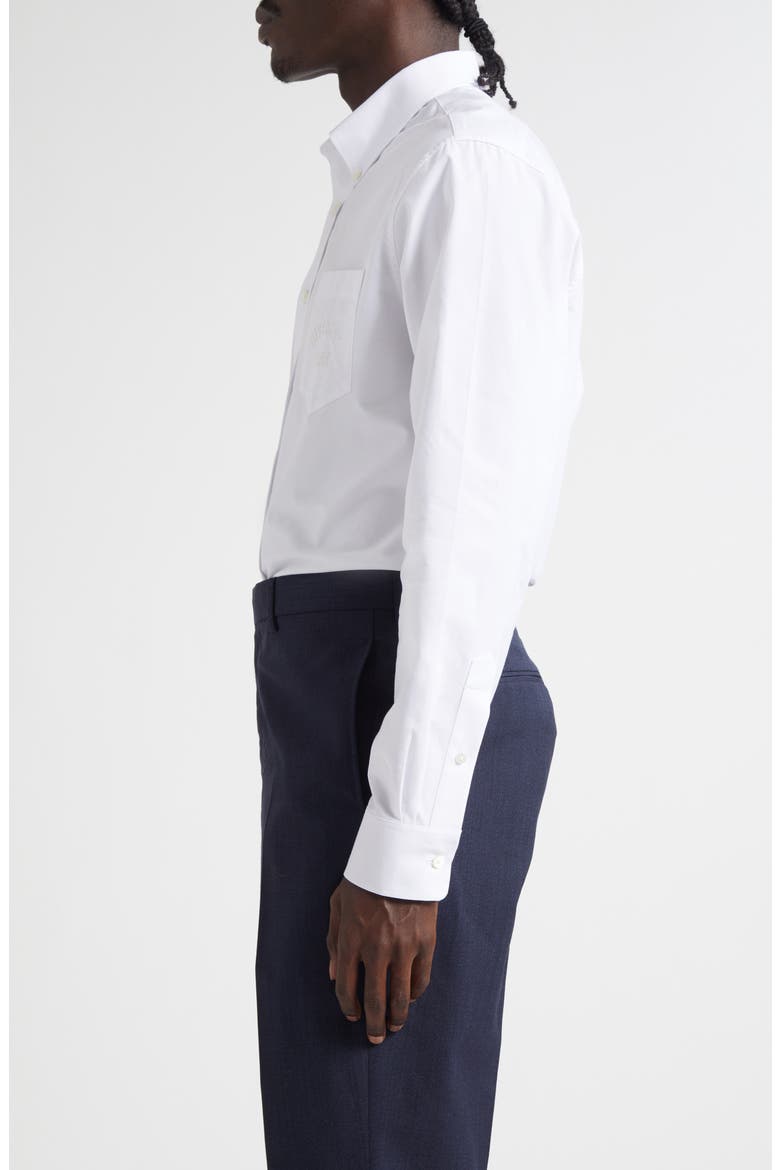 Paris Embroidered Classic Fit Cotton Poplin Button-Down Shirt, Alternate, color, WHITE