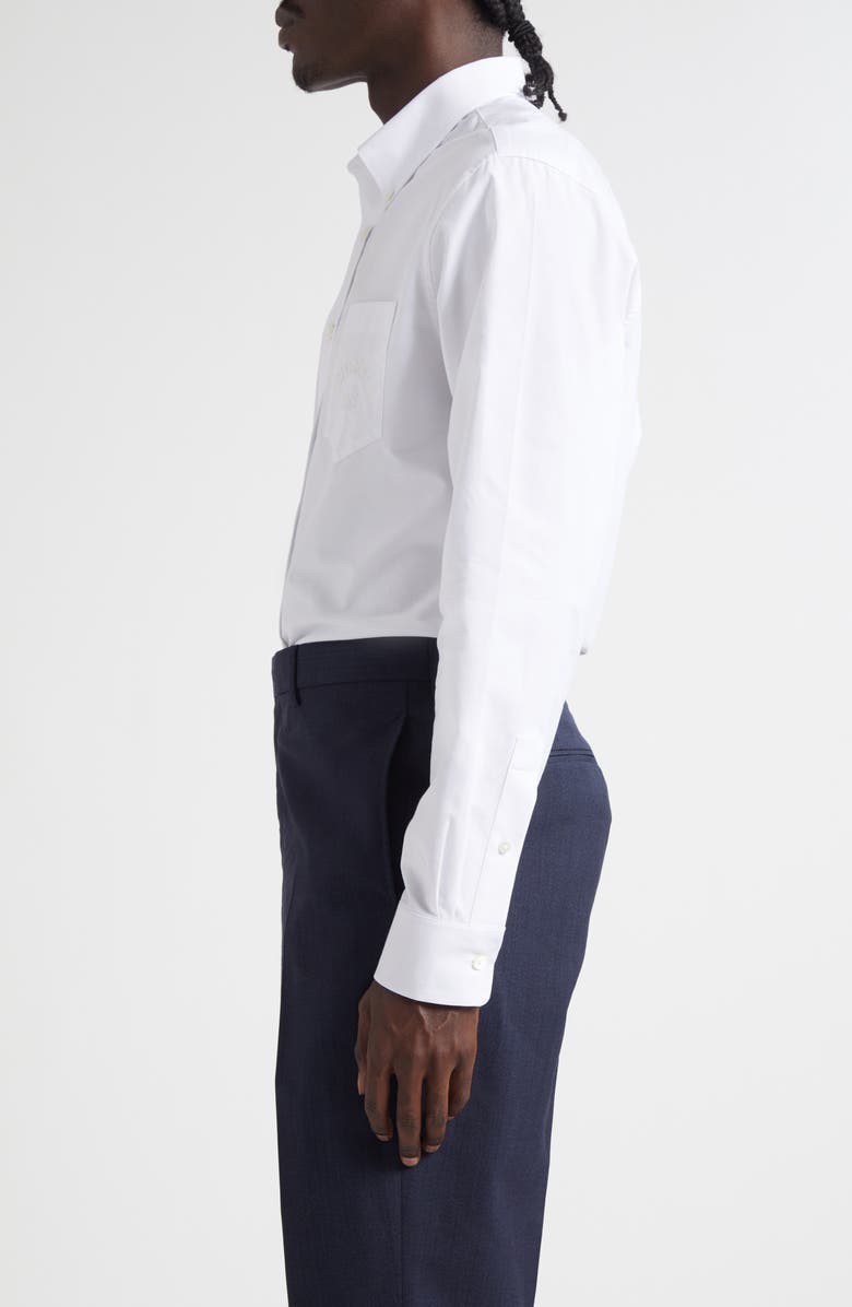 Givenchy Paris Embroidered Classic Fit Cotton Poplin Button-Down Shirt, Alternate, color, White