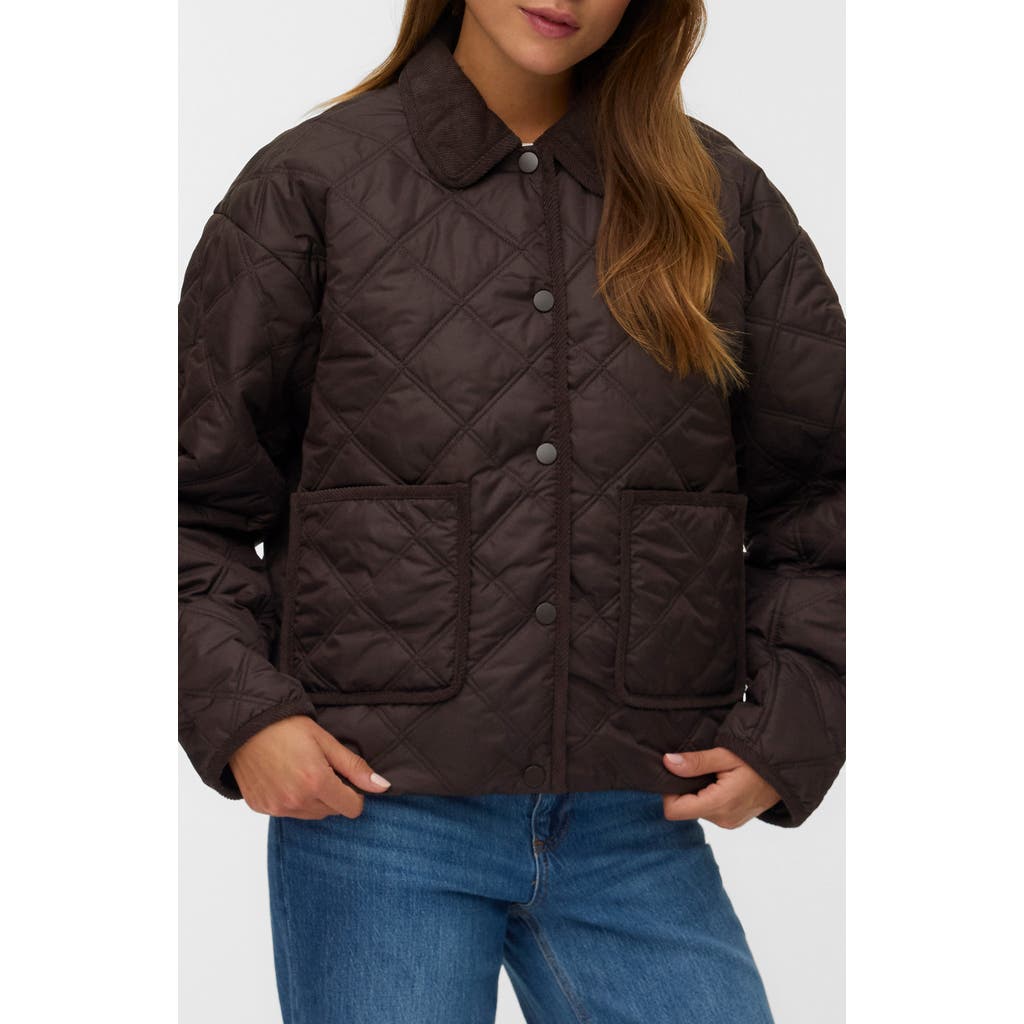 Vero Moda Minnesota Quilted Short Jacket In Brown