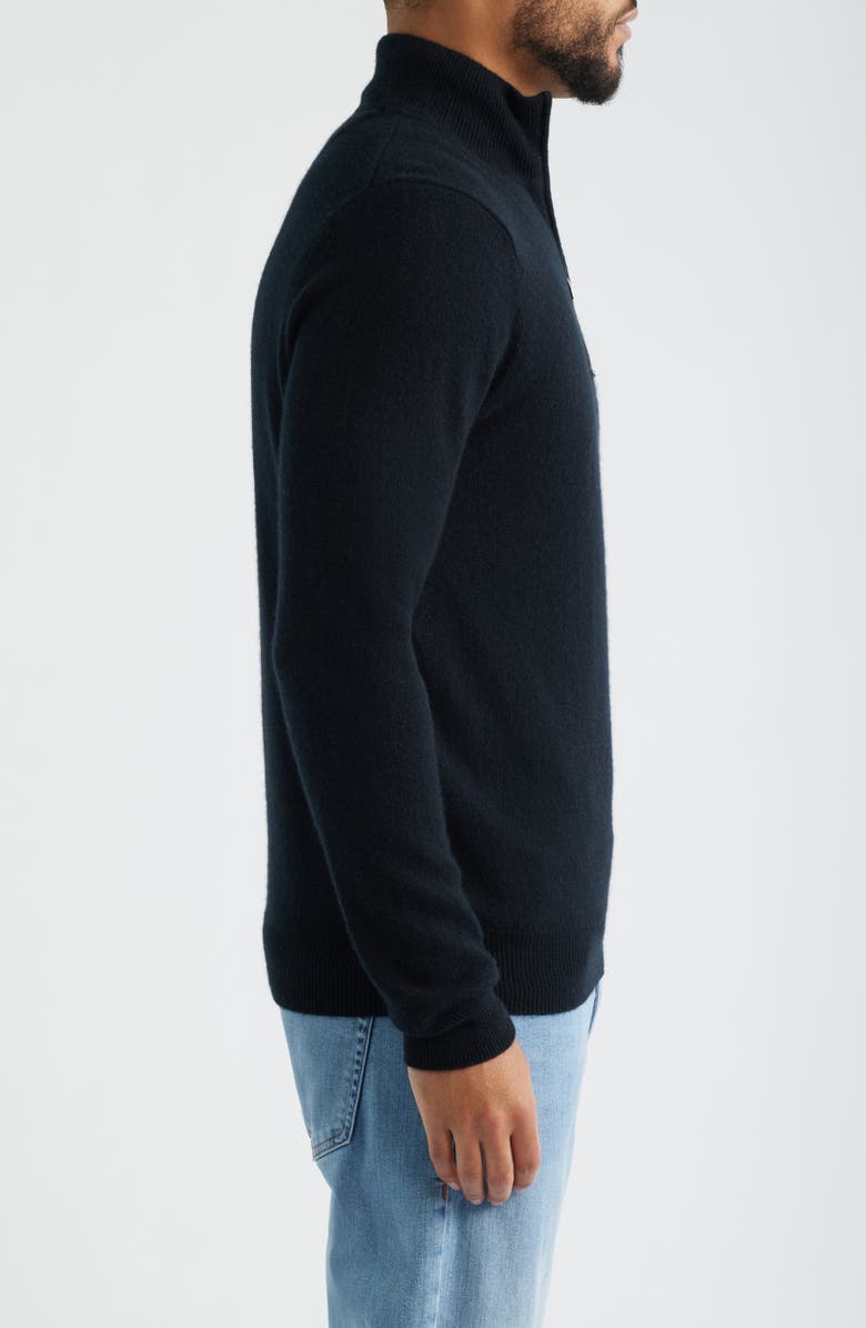 Nordstrom Quarter Zip Cashmere Sweater, Alternate, color, Black