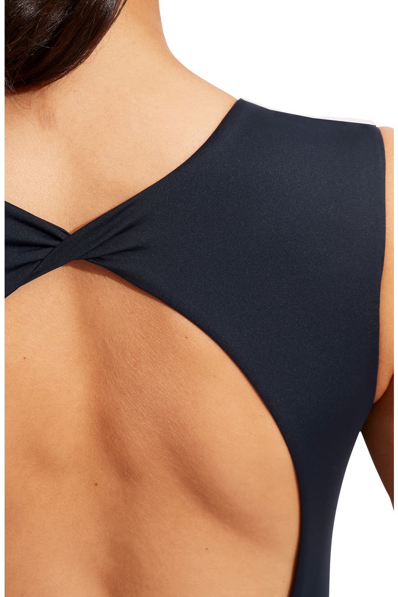 Cutout Recycled Polyester One-Piece Swimsuit, Alternate, color, TRUE NAVY