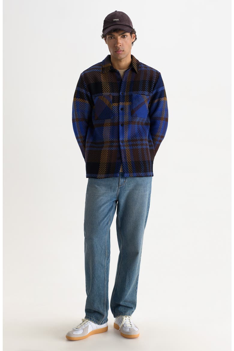Whiting Check Shirt Jacket, Alternate, color, BLUE / BROWN