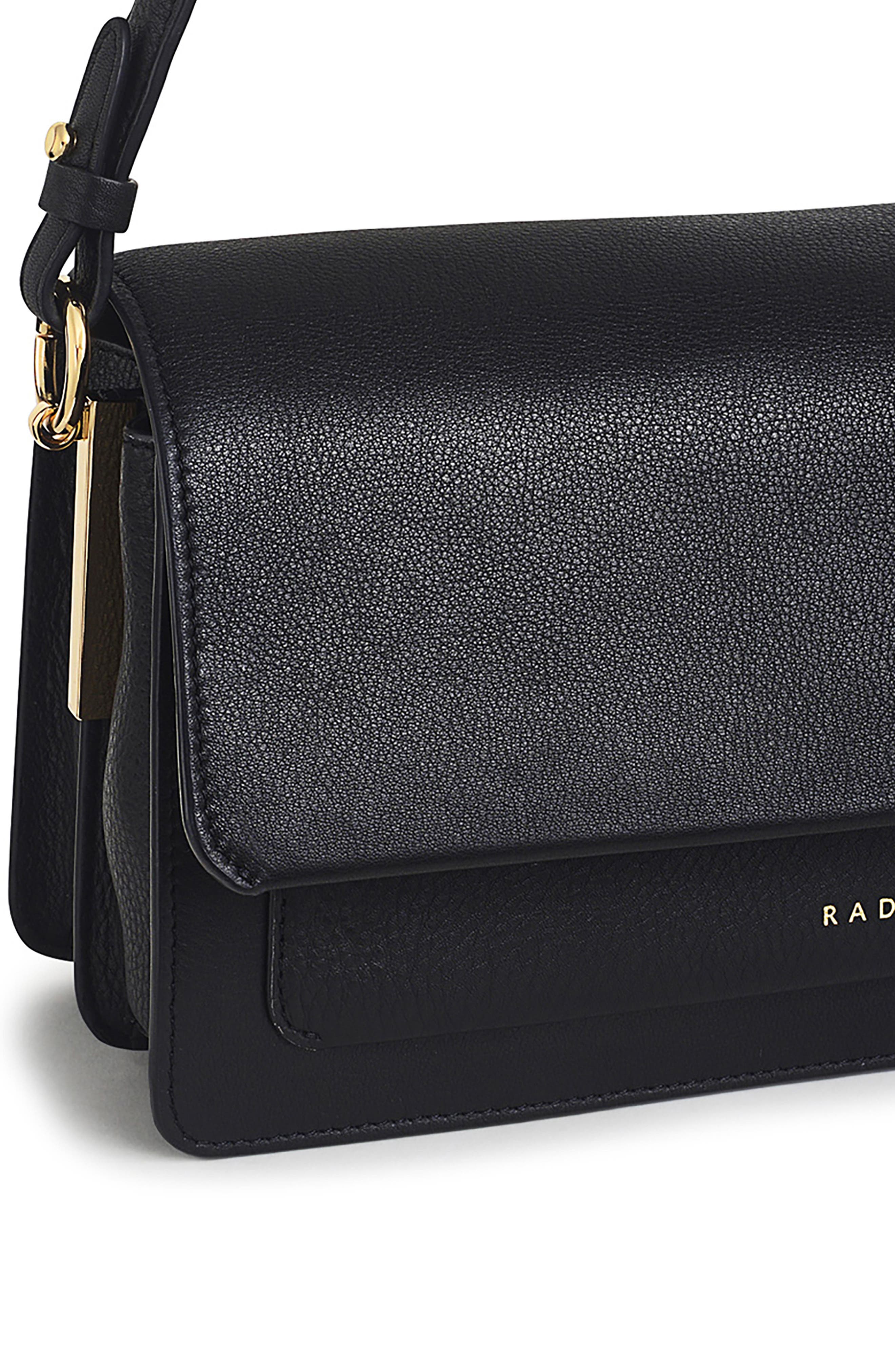 Radley Leather Lane Medium Shoulder Bag, Alternate, color, Black