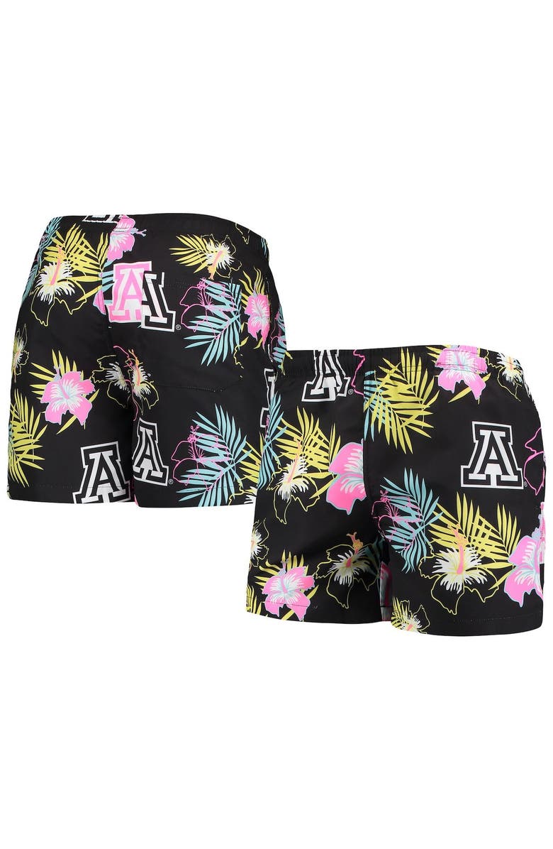 FOCO Men's FOCO Black Arizona Wildcats Neon Floral Swim Trunks, Main, color, Black