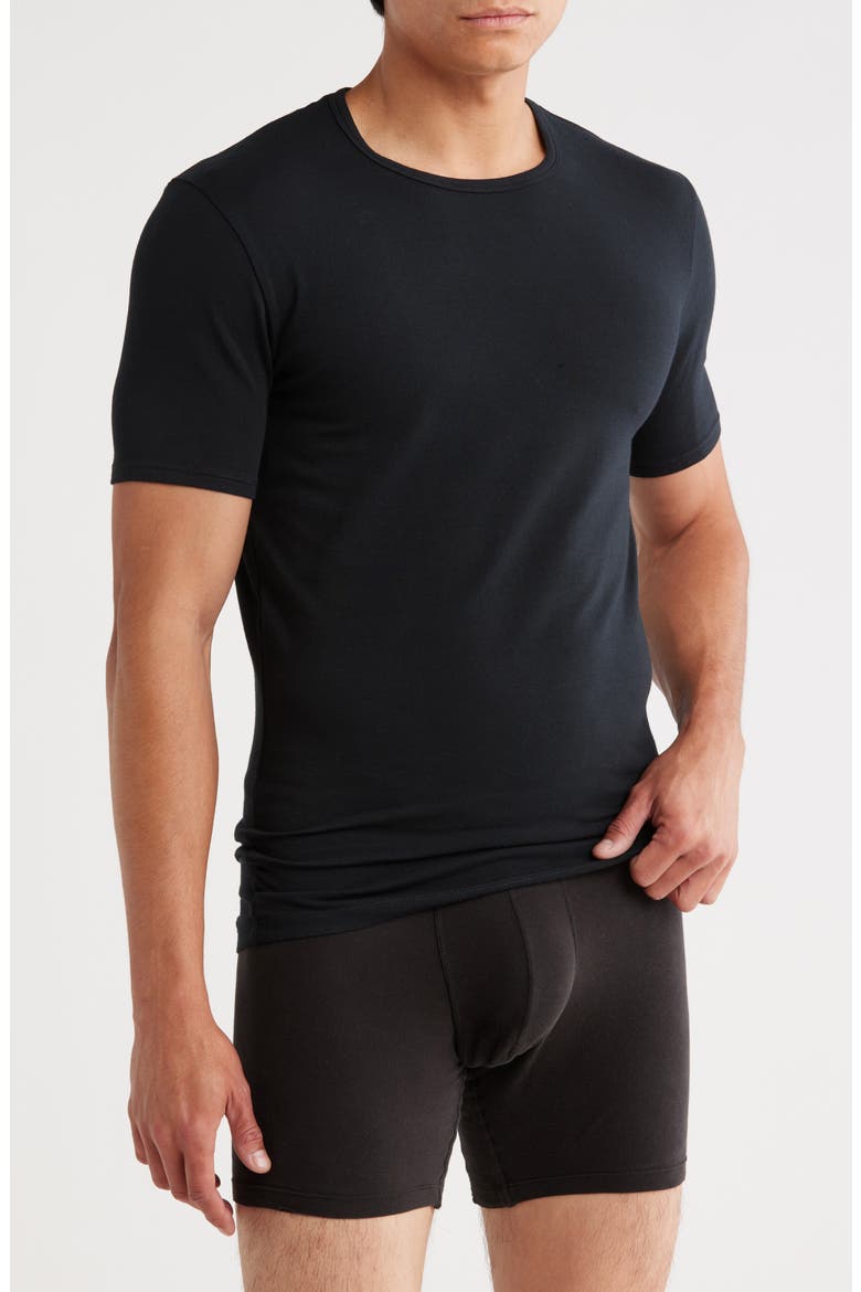 Essential Cool Cotton 3-Pack Crewneck T-Shirts, Main, color, BLACK