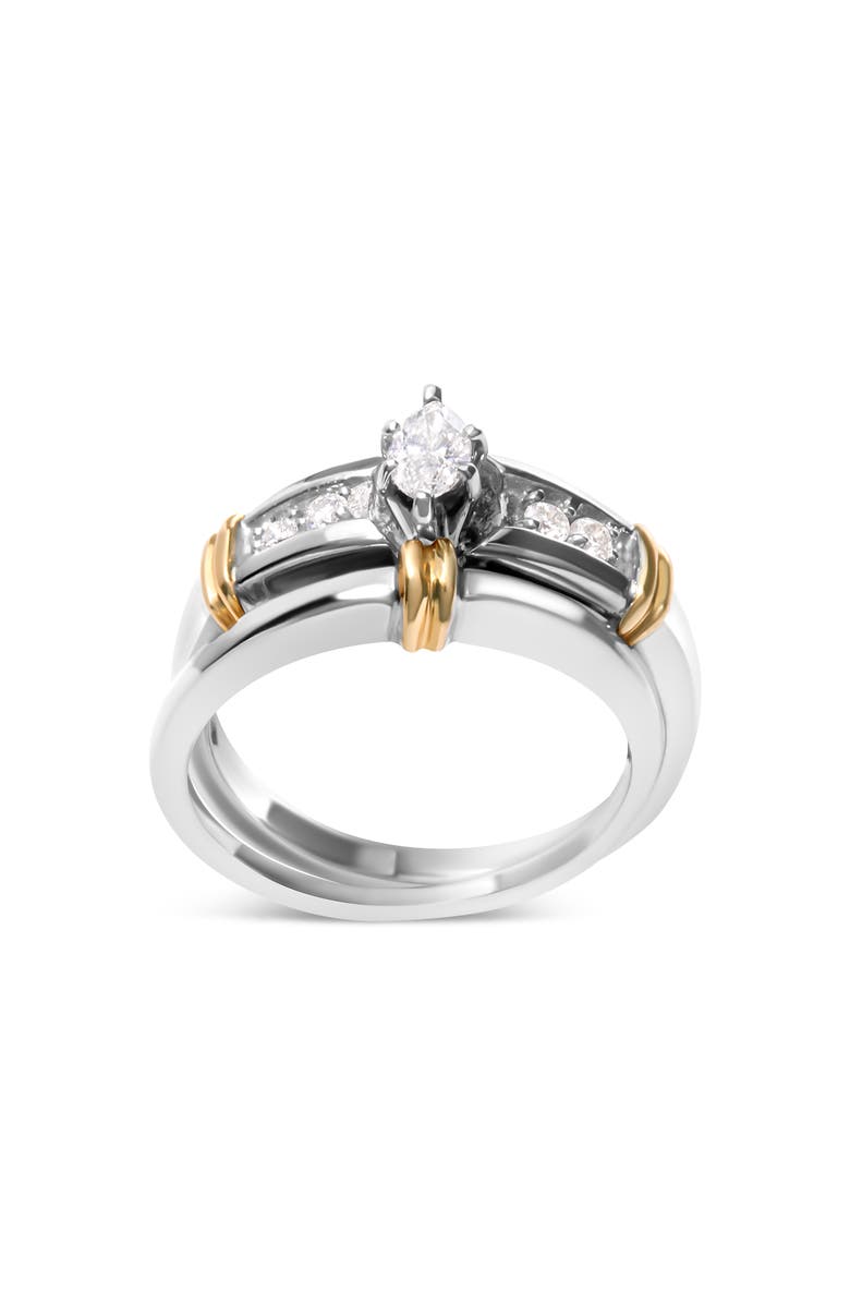 Haus of Brilliance 14K Yellow and White Gold 1/3 Cttw Diamond Engagement Ring Set, Main, color, Yellow