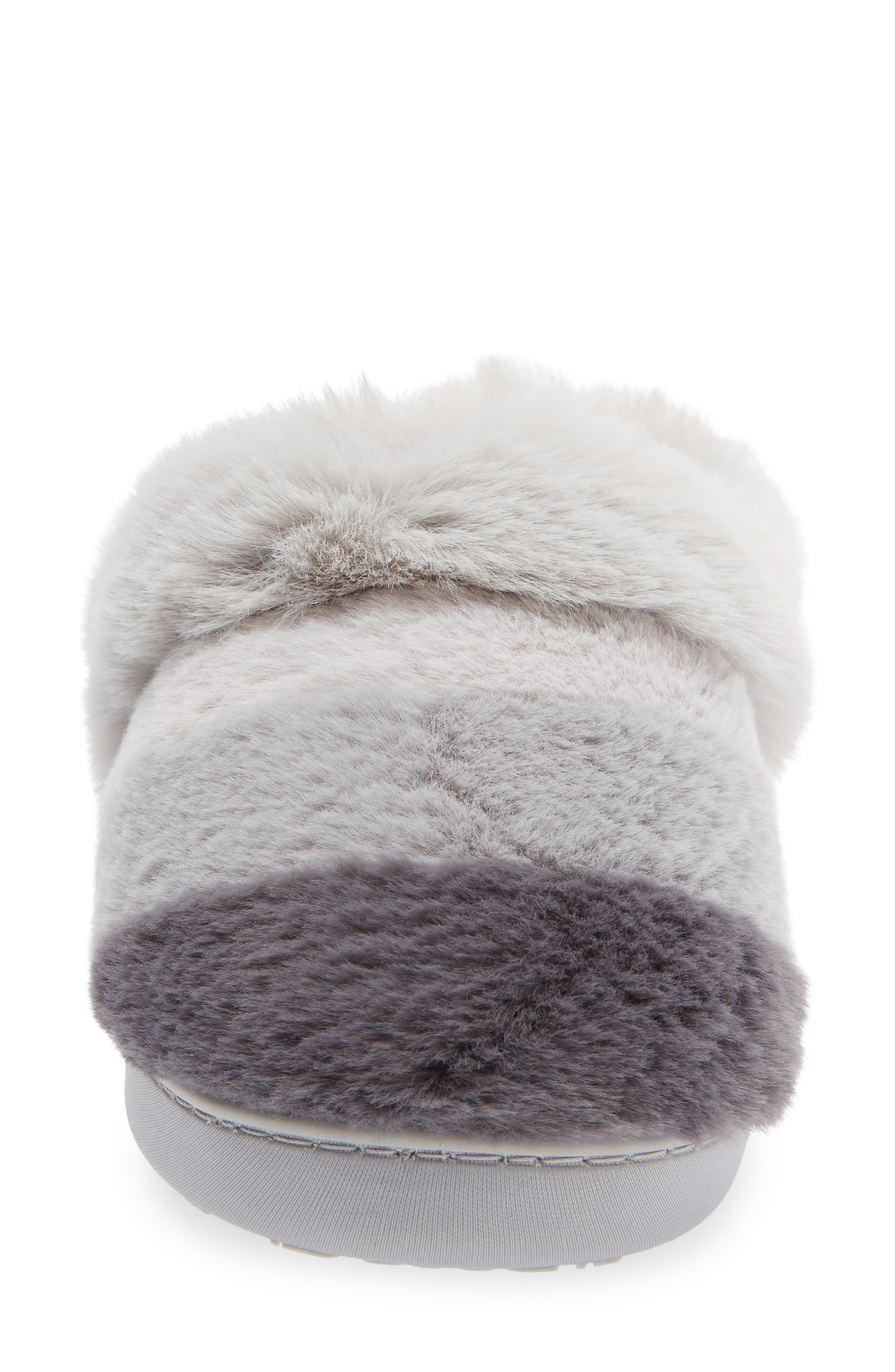 Colorblocked Faux Fur Scuff Slipper, Alternate, color, HIGH RISE