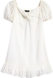 Ava & Yelly Kids' Twist Front Clip Dot Party Dress