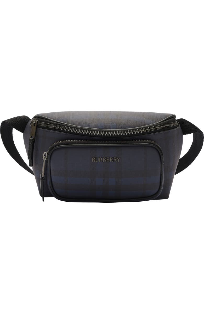 Burberry City Check Belt Bag, Main, color, Navy