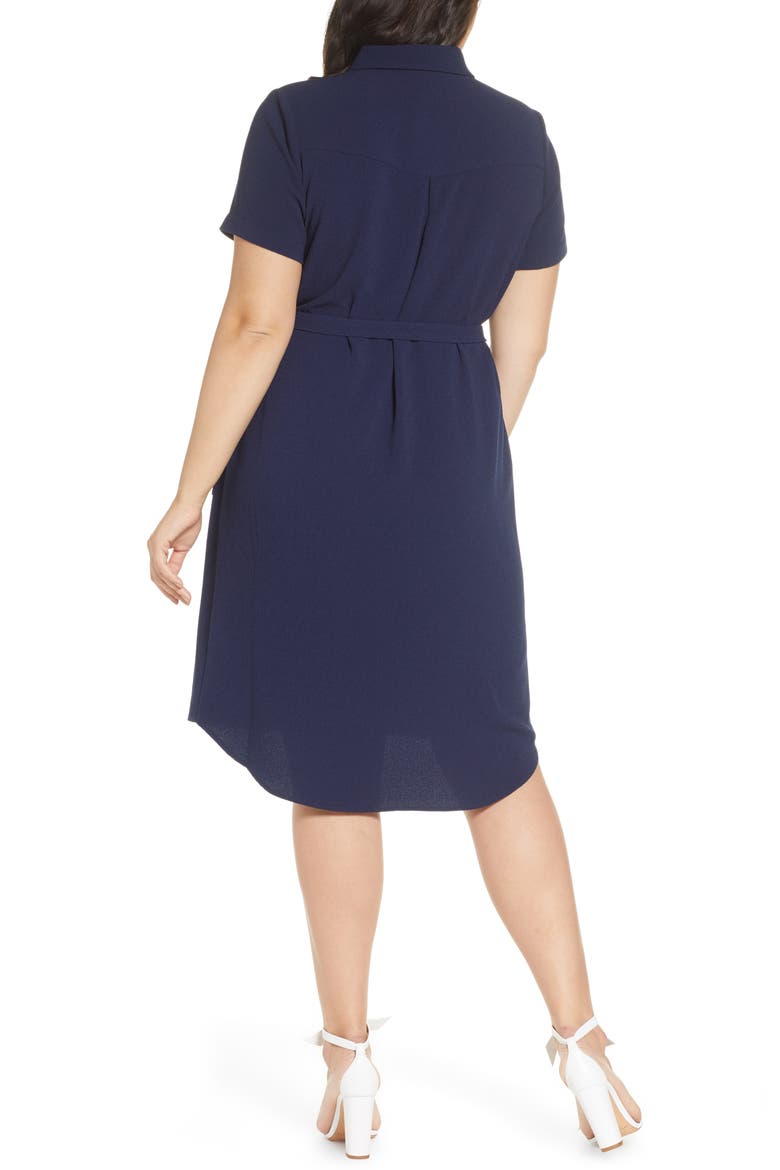 Everyday High/Low Shirt Dress, Alternate, color, NAVY PEACOAT