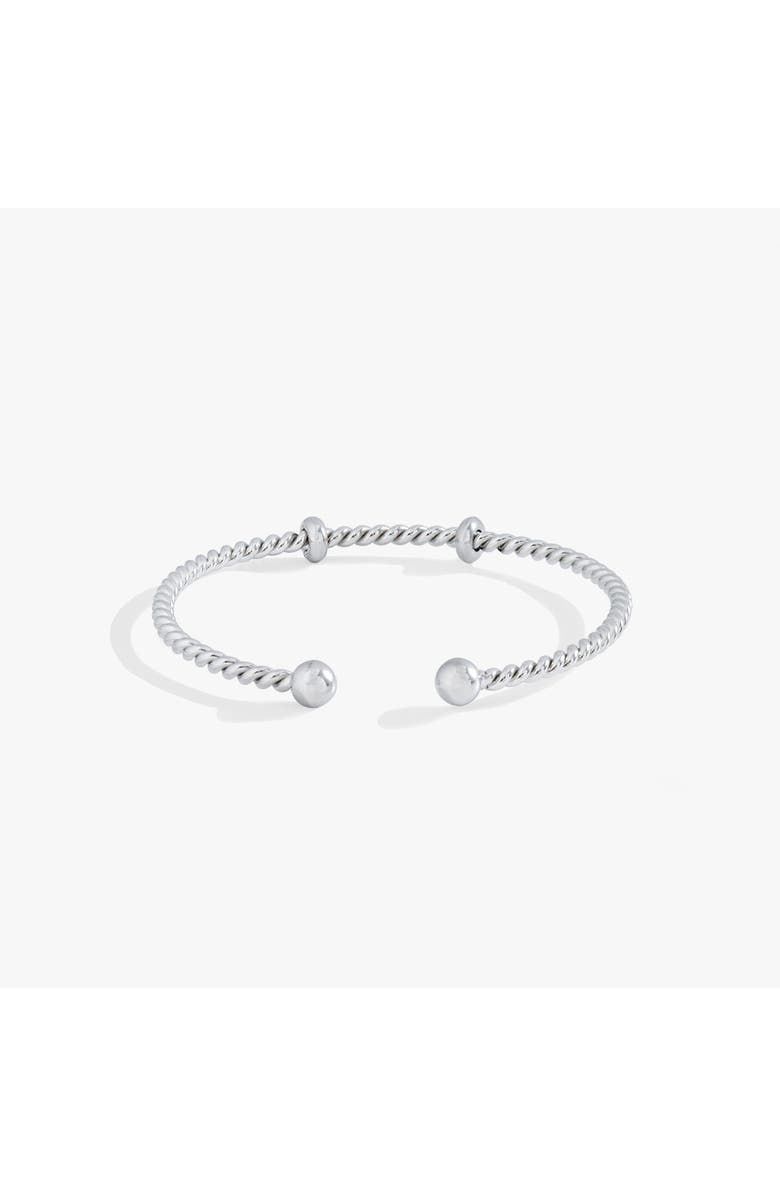 Alex and Ani French Rope Charm Bracelet Cuff, Alternate, color, Silver