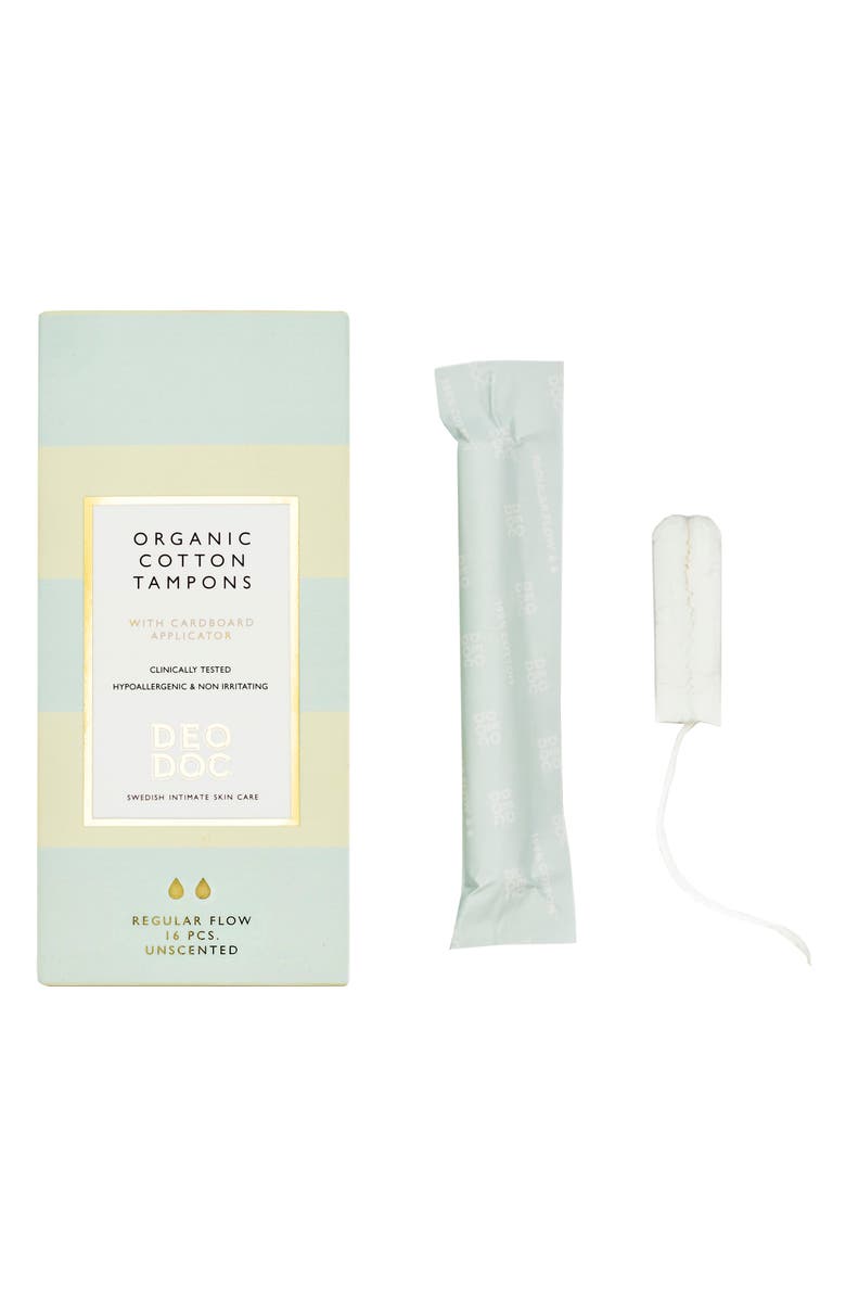 DeoDoc Organic Cotton Tampons, Main, color,