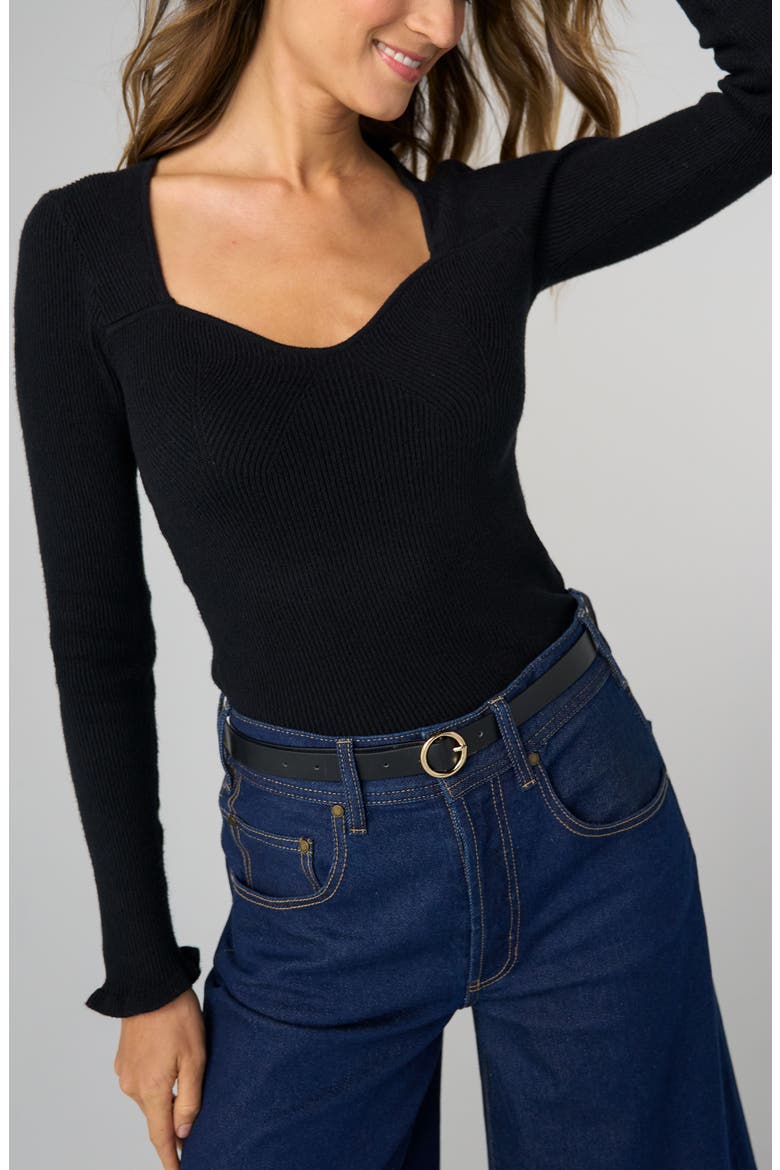 Rib Sweater, Main, color, BLACK