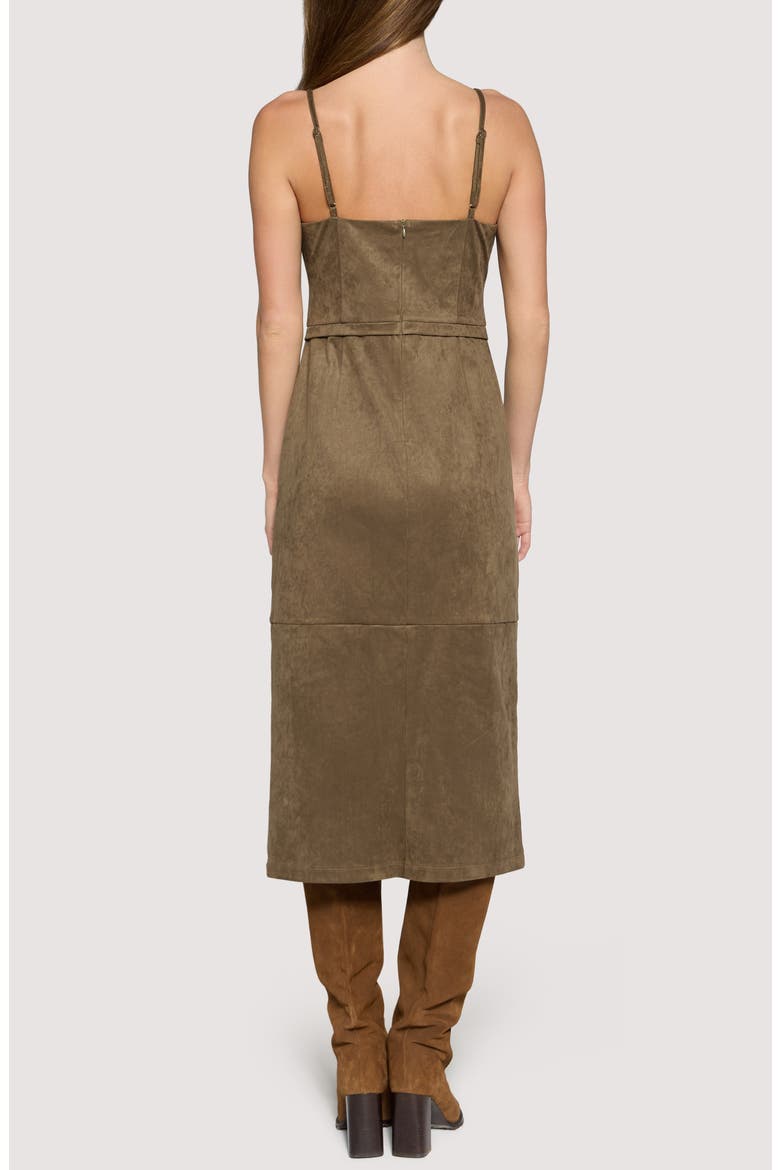Urban Fall Faux Suede Midi Dress, Alternate, color, OLIVE