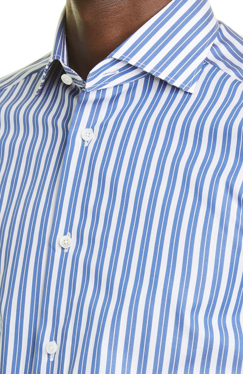 ZEGNA Milano Stripe Button-Up Shirt, Alternate, color, 