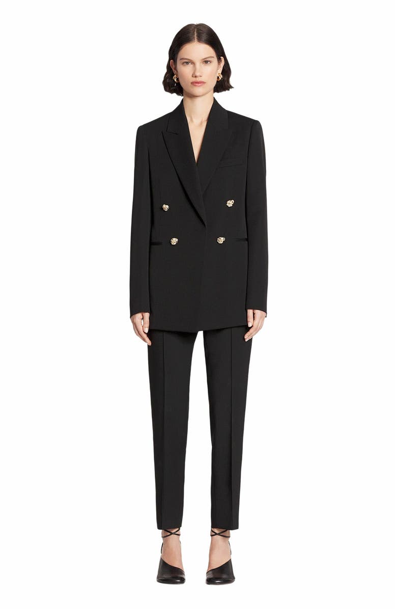 Lanvin Double-Breasted Jacket, Main, color, Black