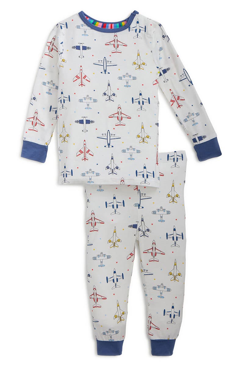 Magnetic Me Just Plane Fun Magnetic Two-Piece Pajama Set, Main, color, Jupfn