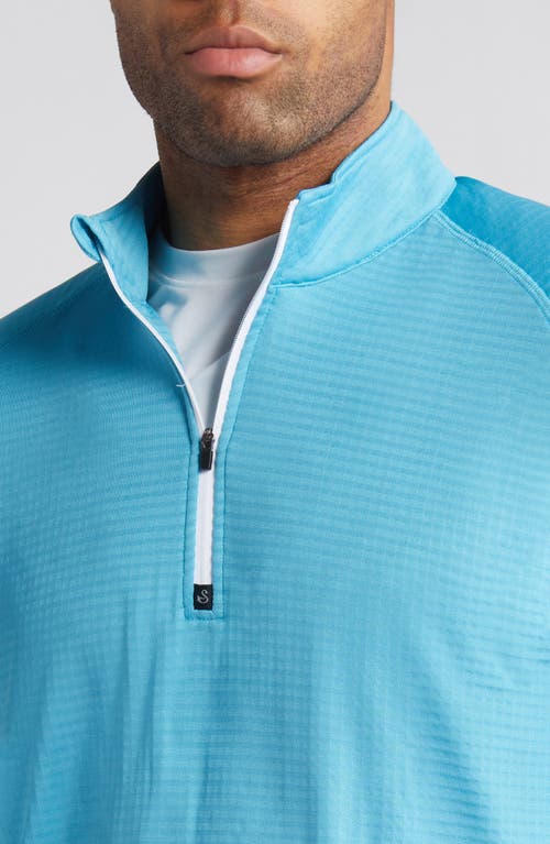 Swannies Lukas Quarter Zip Waffle Golf Pullover In Blue