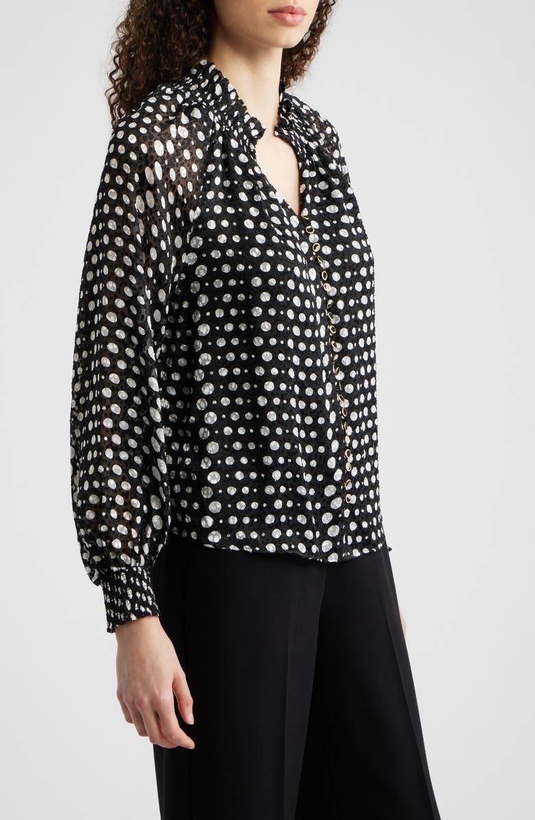 Elie Tahari The Rue Dot Top, Alternate, color, Noir And White Polka Dot