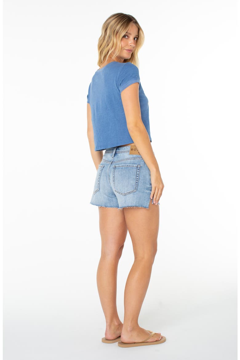 Five Palm Stripe Graphic Crop T-Shirt, Alternate, color, BLUE HORIZON